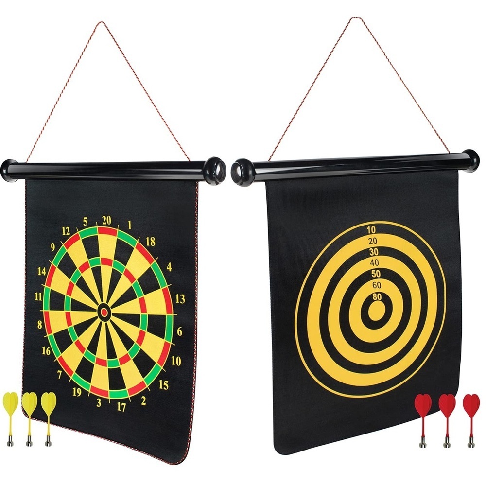 Hanging double sided magnetic dart board game versatile family entertainment NEW